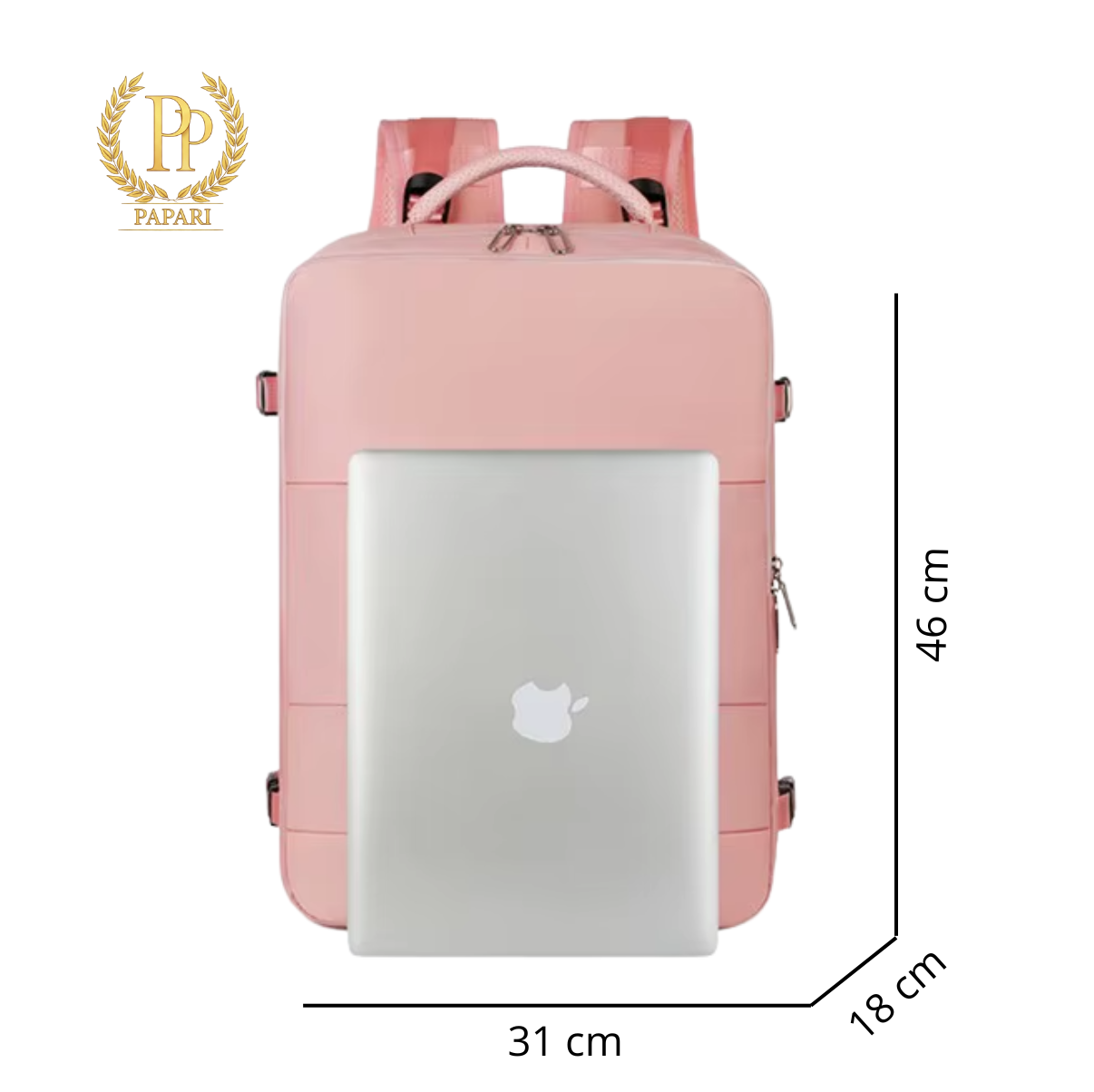 Papari VacuPack Backpack 'De vacuümgecomprimeerde rugzak voor slimme reizigers'